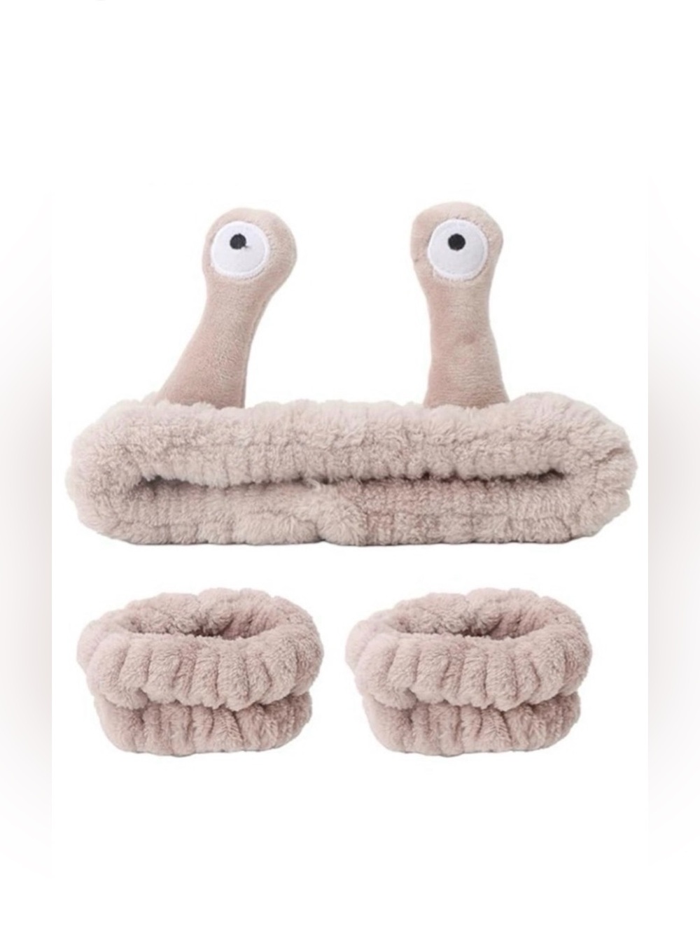 Snail Spa Headband and Wristband Set for Face Washing Skincare Makeup, [New]